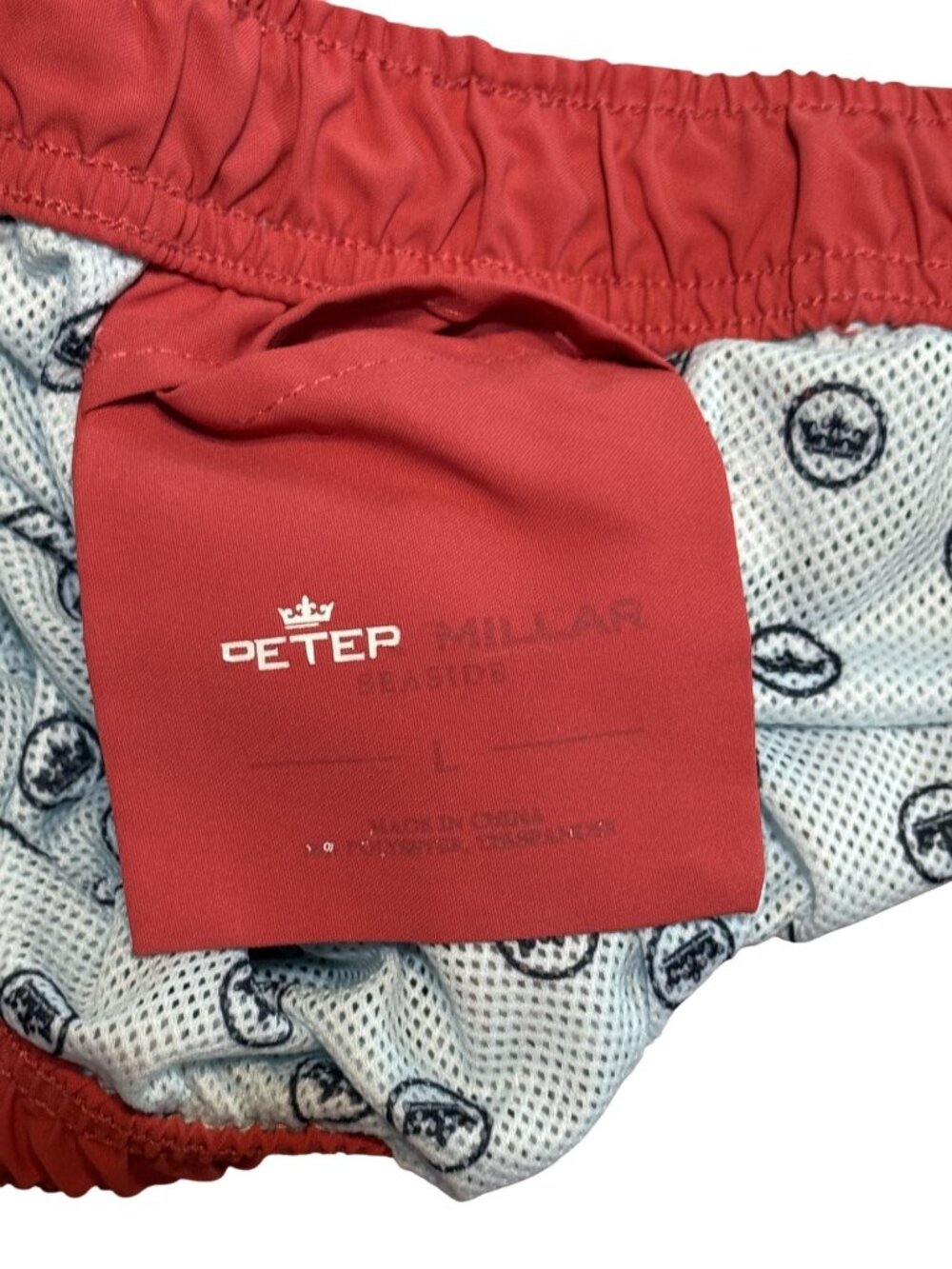 Peter Millar Mens Floral Swim Trunks Large Blue & Coral Hibiscus Pattern large - Picture 5 of 5